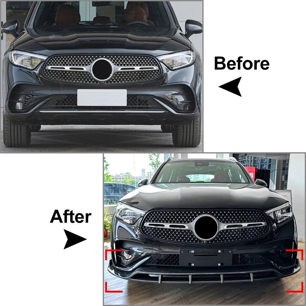 3x Front Bumper Spoiler Lip For Mercedes Benz GLC Class X254 GLC260 GLC300 2023+