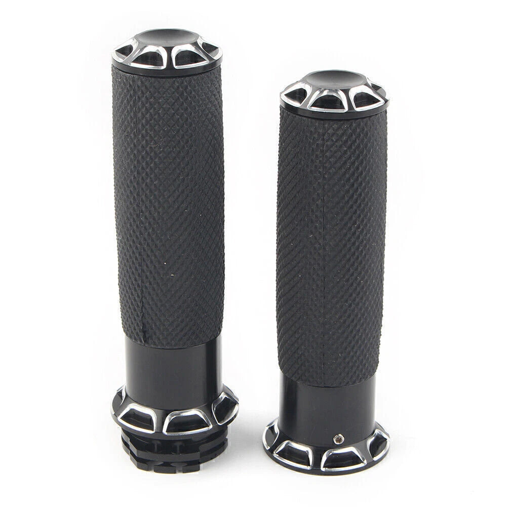 1" Handle Bar Hand Grips 25mm Black Fit Harley Touring Sportster XL883 XL1200