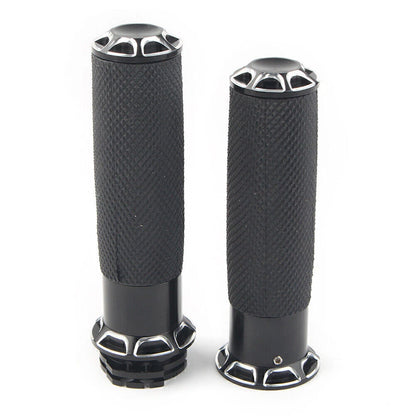 1" Handle Bar Hand Grips 25mm Black Fit Harley Touring Sportster XL883 XL1200
