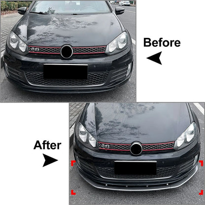 ABS Glossy Black Front Bumper Lip Splitter For VW Golf MK6 2010-2013