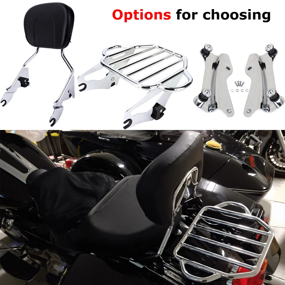 Sissy Bar Backrest / 4 Point Docking / Luggage Rack For Harley Touring 2014-2022