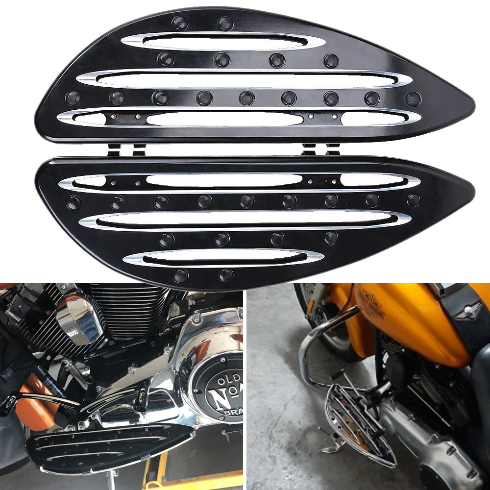 CNC Driver Passenger Stretched Floorboard For Harley Touring CVO Softail FL Dyna