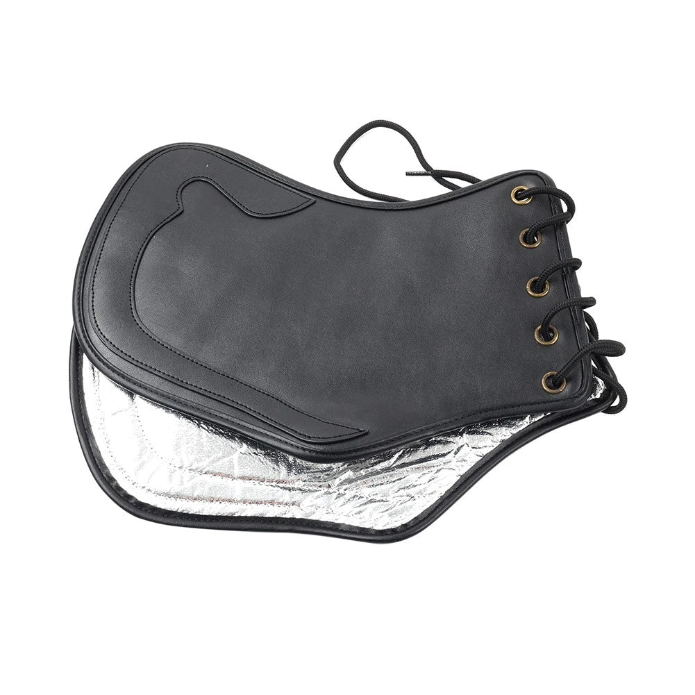 Motorcycle Universal Leather Heat Saddle Shield Deflector For Honda For Harley
