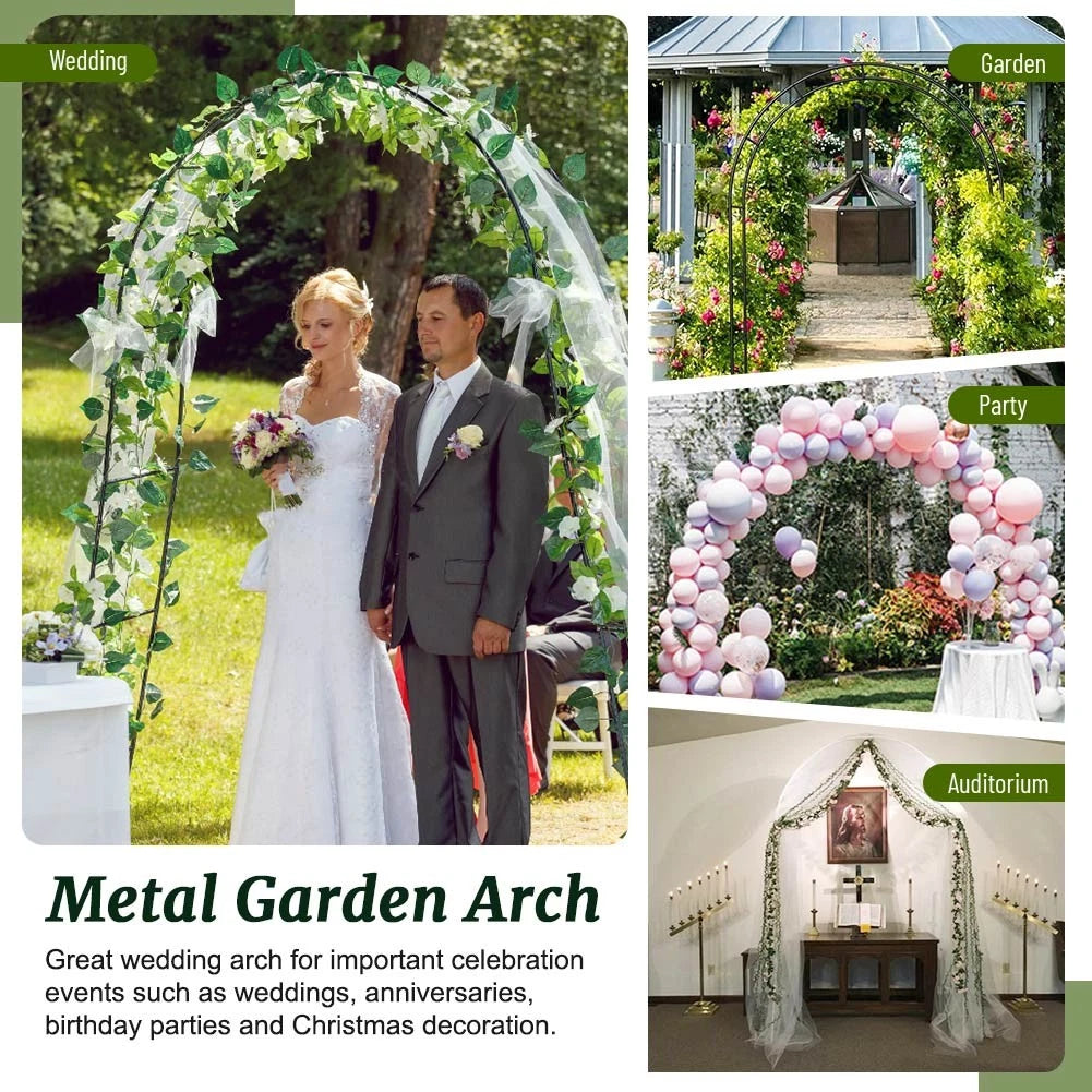 2x Wedding Arch Metal Garden Arch Garden Arbor Trellis For Climbing Plants