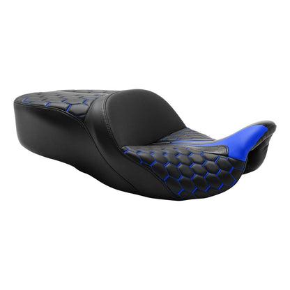 Driver Passenger Seat For Harley Touring Street Glide Road King 09-23 Black Blue