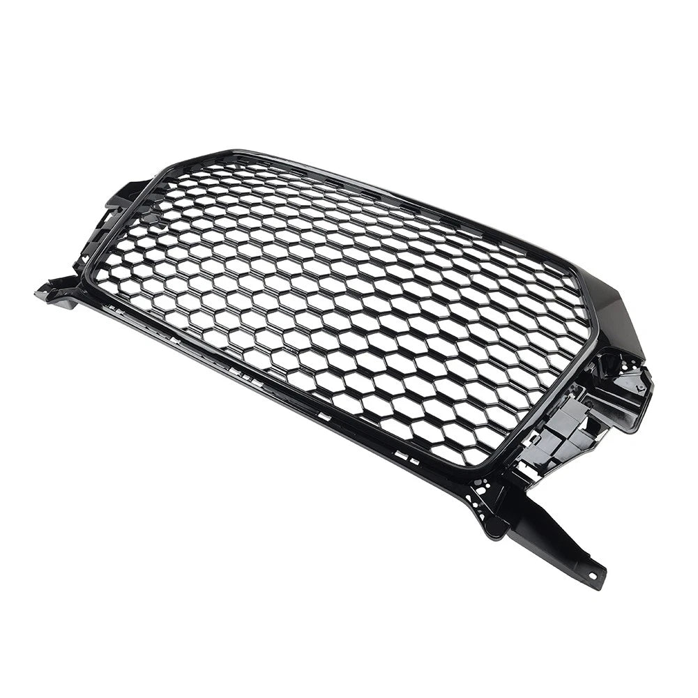 Front Bumper Honeycomb Grille Glossy Black For Audi Q3 2016-2018