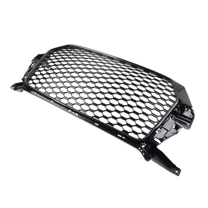 Front Bumper Honeycomb Grille Glossy Black For Audi Q3 2016-2018