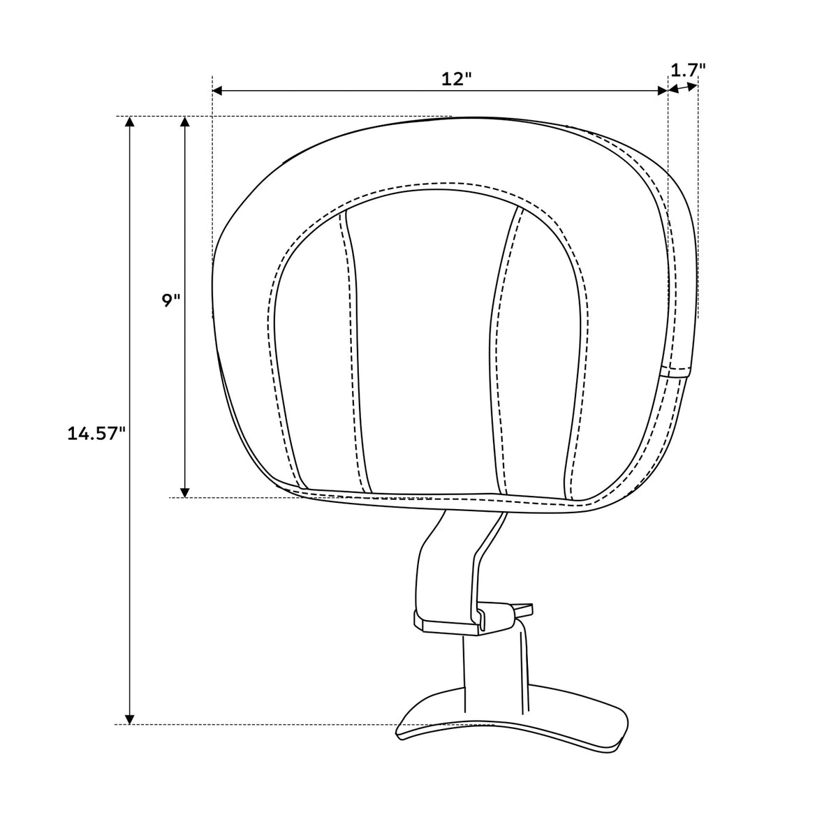 Black Driver Rider Backrest Pad Fit For Harley Road King Street Glide 2009-2023