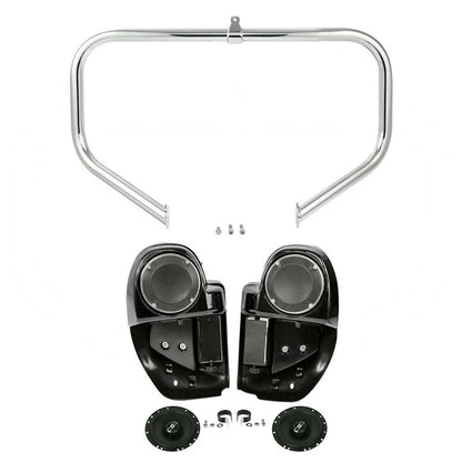 Lower Vented Leg 6.5" Speakers Engine Crash Bar Fit For Harley Touring 14-Up 23