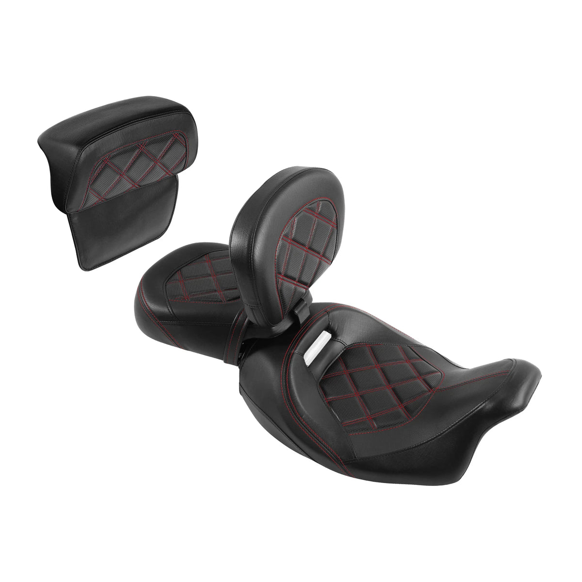 Black Red Driver &Passenger Seats Backrest Pad Fit For Harley Touring 2014-23 22