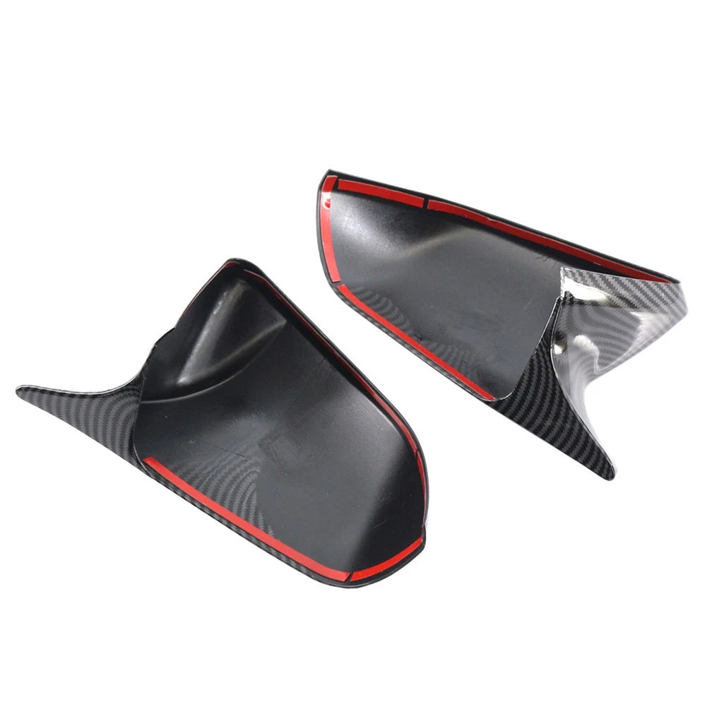 Rearview Side Mirror Cover Caps Carbon Fiber Pattern For Ford Mustang 2015-2023