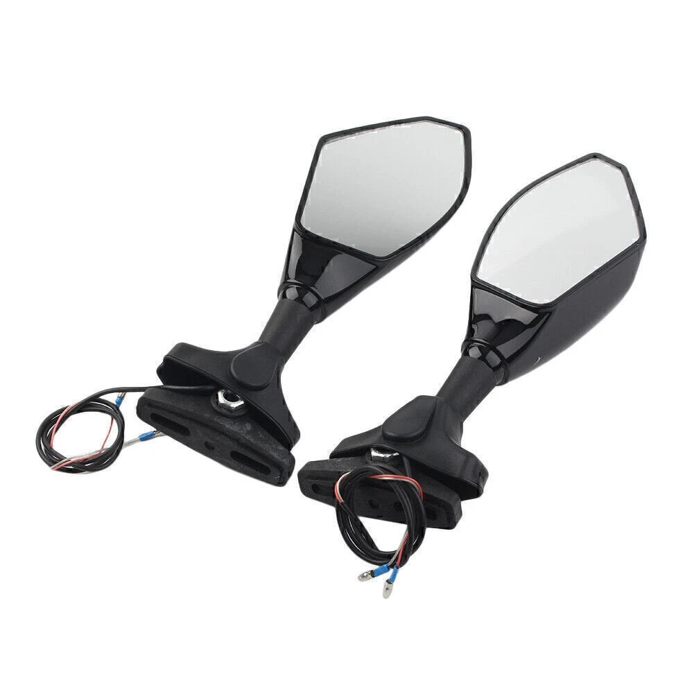 Rearview Mirrors W/ LED Turn Signal Indicator For Ducati Honda Kawasaki Yamaha