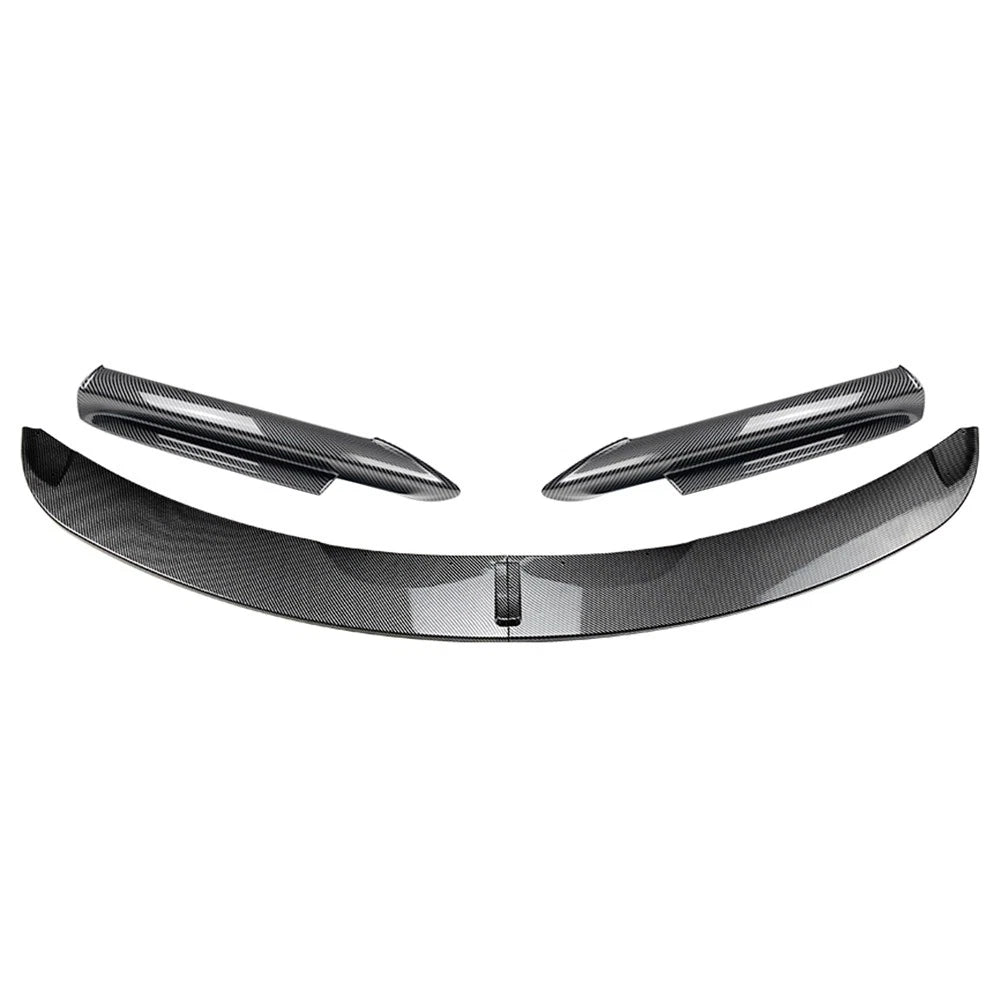 Front Bumper Spoiler Lip+Side Splitter Cover Trim For BMW 3 Series E90 Carbon