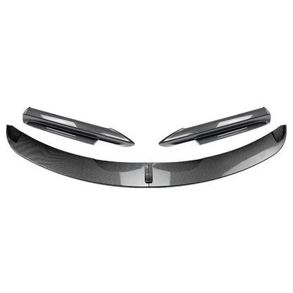 Front Bumper Spoiler Lip+Side Splitter Cover Trim For BMW 3 Series E90 Carbon