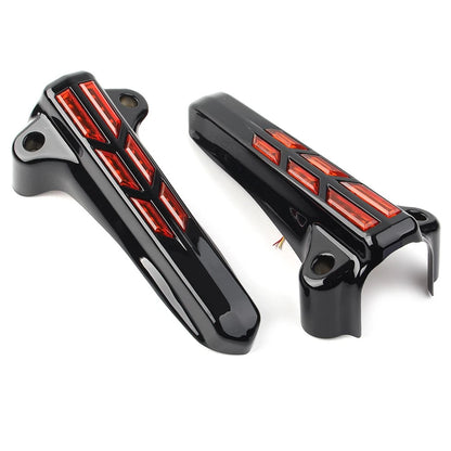 Front Lower Fork Leg Cover LED Smoke Light For Harley FLHT FLHX /R Electra Road