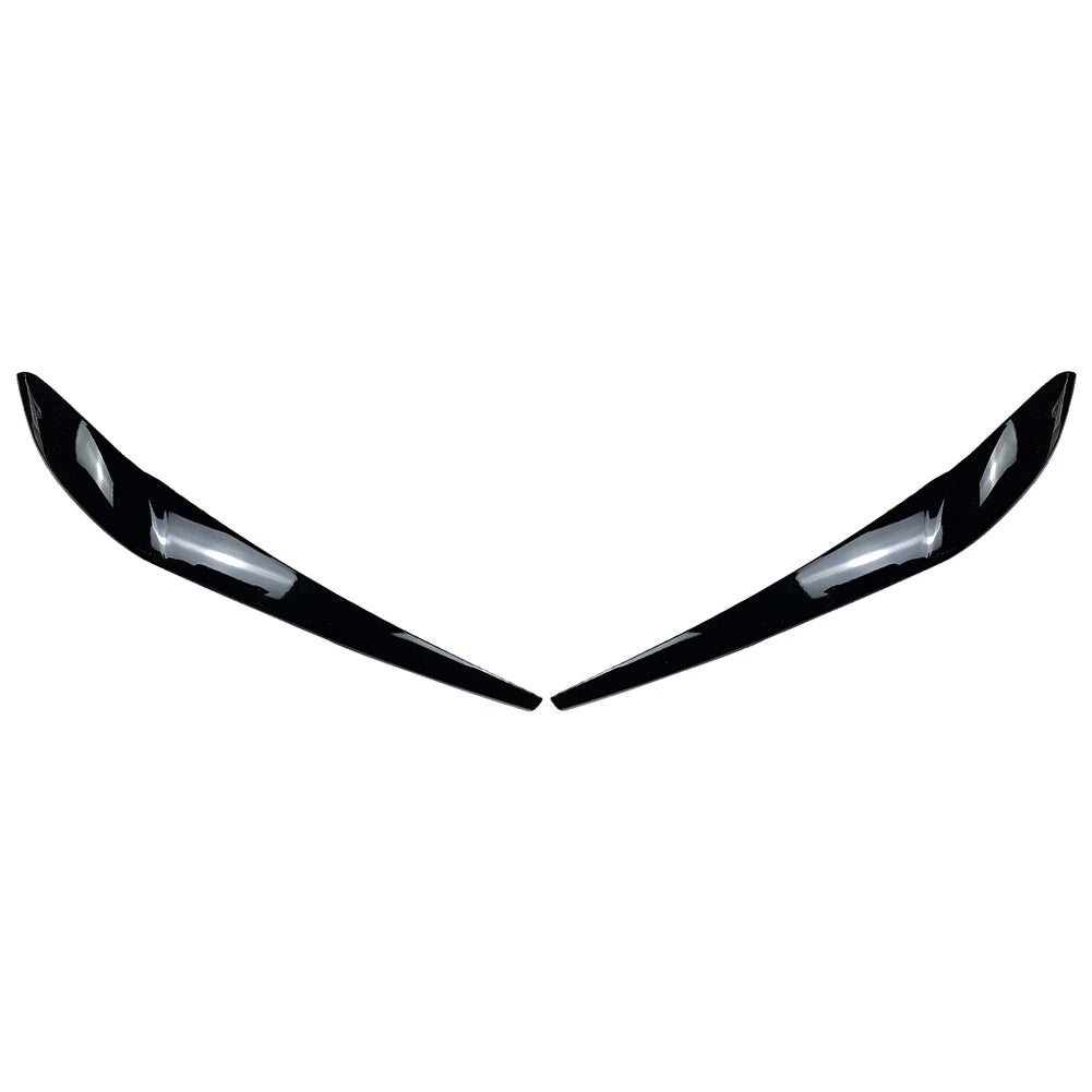 Front Headlight Eyebrow Eyelid Cover Gloss Black For BMW X3 F25 X4 F26 2014-2017