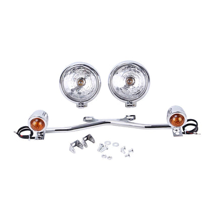 Motorcycle Driving Spot Fog Light Bar With Bracket Turn Signal For Harley Honda