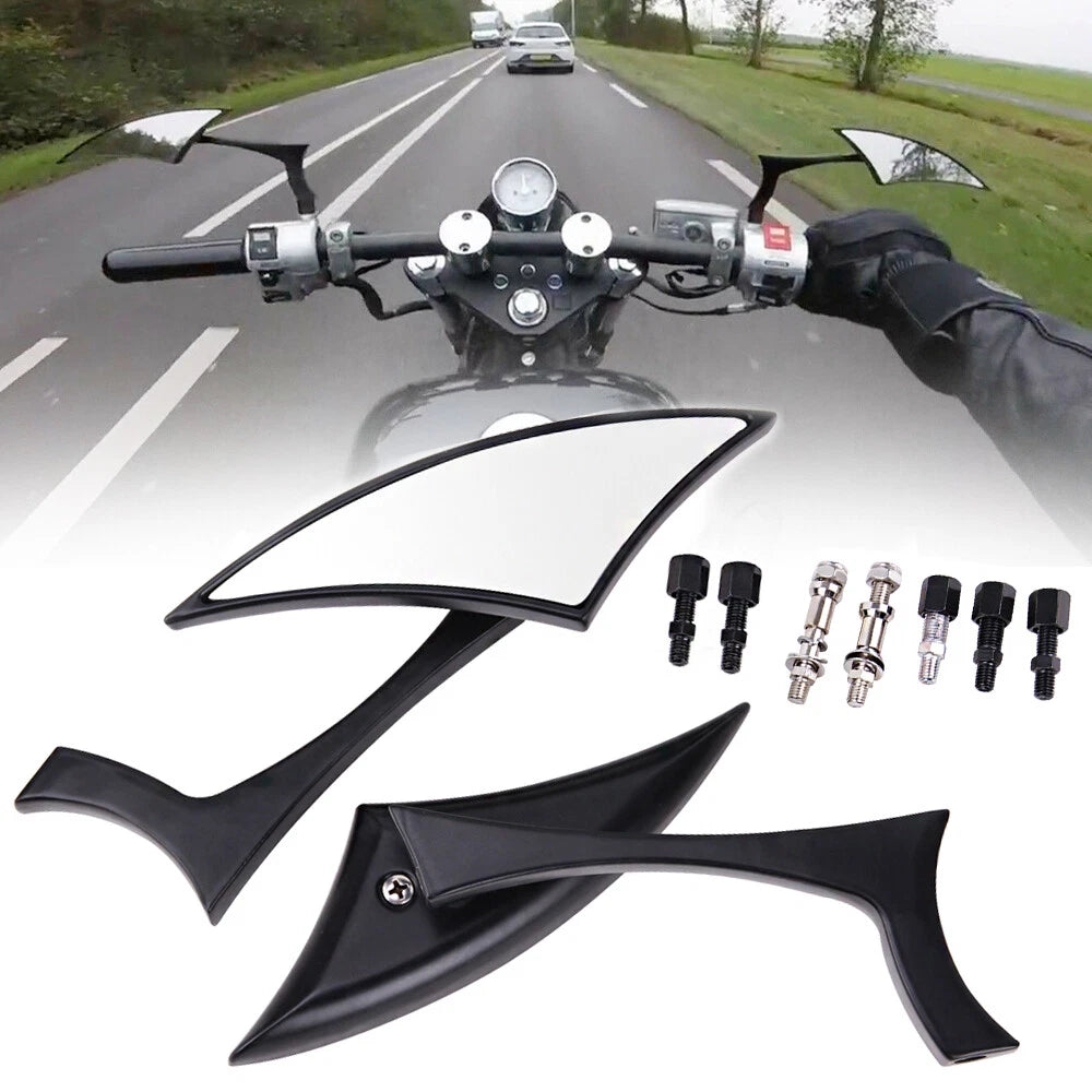 Motorcycle Black Blade Rear view Mirrors For Harley Cruiser Bobber Chopper DYNA