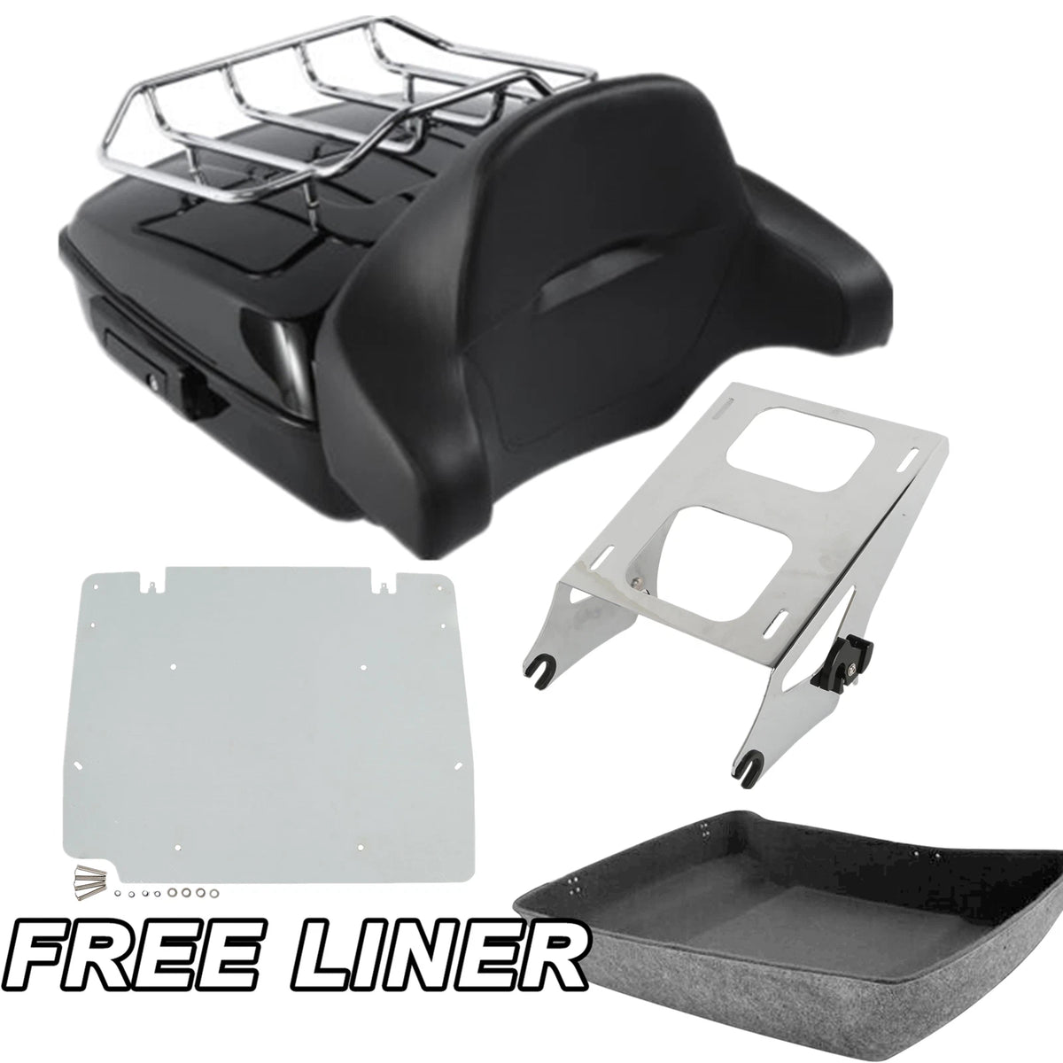 Chopped Trunk Pad Mount Rack Plate Fit For Harley Street Road Glide King 2014-26