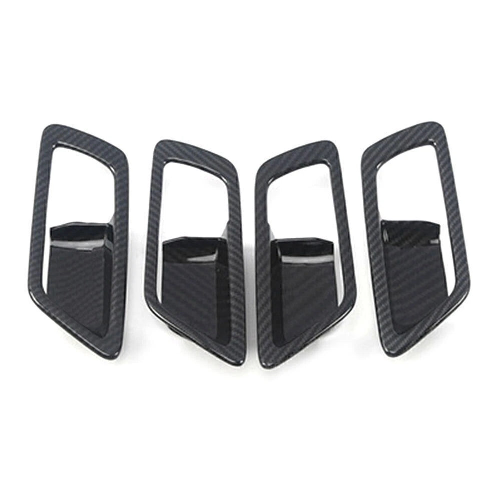 4x Inner Door Handle Bowl Cover Trim for Toyota CHR C-HR 2016-2021 Carbon Fiber