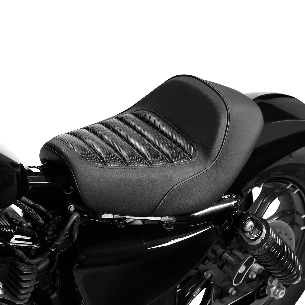 Black Driver Rider Solo Seat Fit For Harley Sportster XL883 1200 48 72 10-22 21