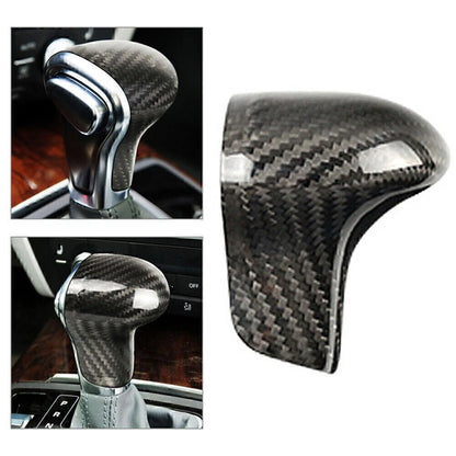 1 Pcs Black Carbon Fiber Shift Knob Cover Shell For Audi A4 A5 Q5 Q7 A6 A7 S6 S7
