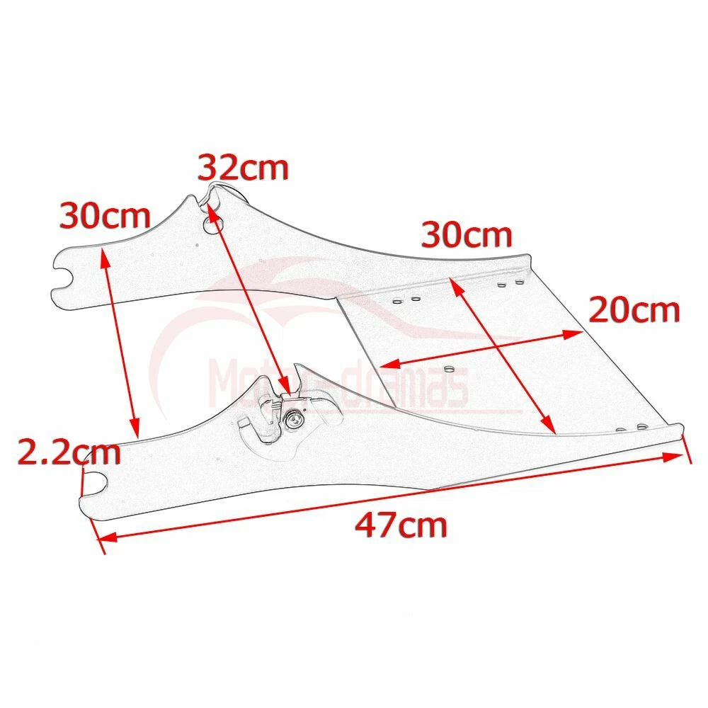 Tour Pack Pak Razor Trunk Mount Rack For Harley Road King Electra Glide 1997-08