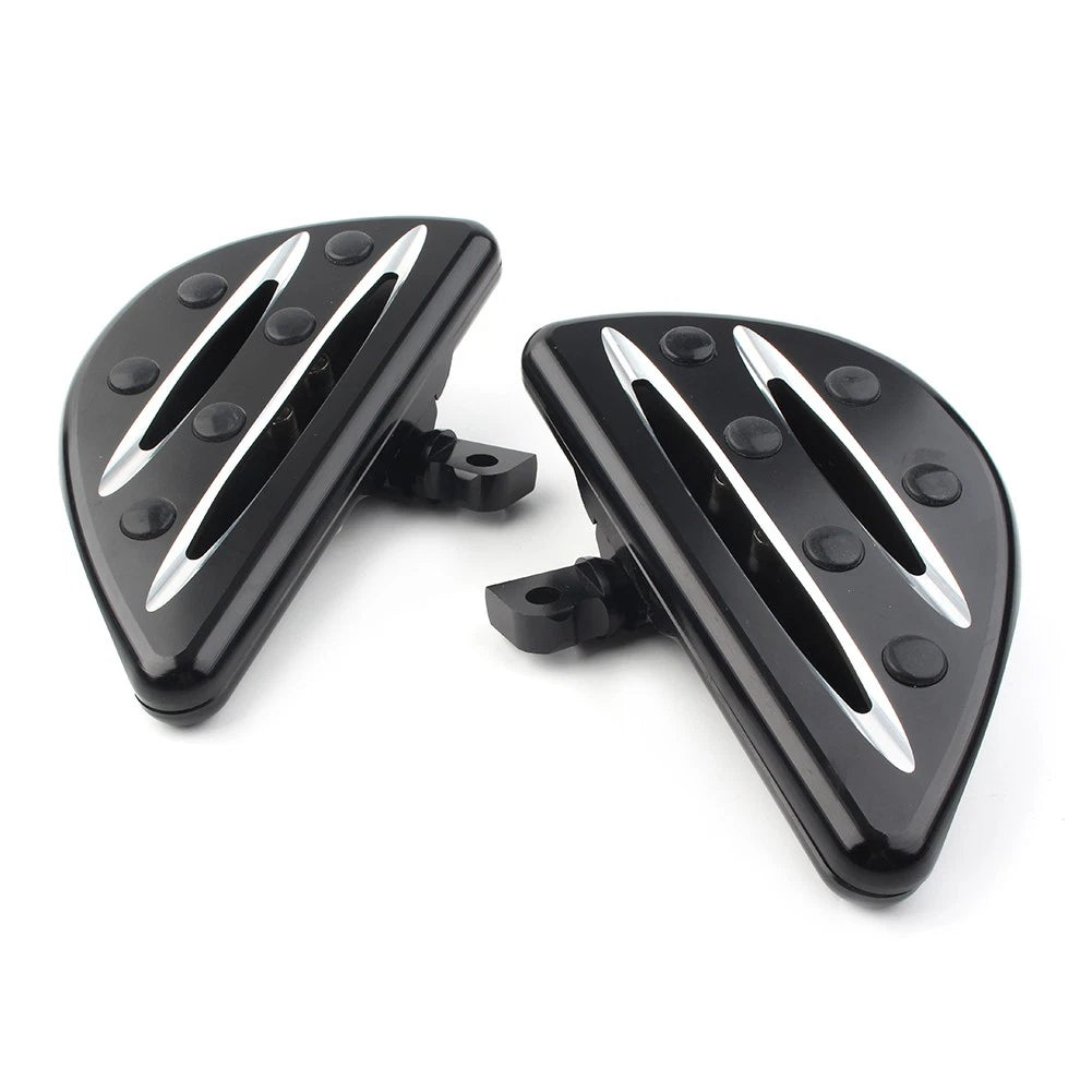 Black Rear Passenger Floorboards Floor Boards Foot Pegs for Harley Electra Glide