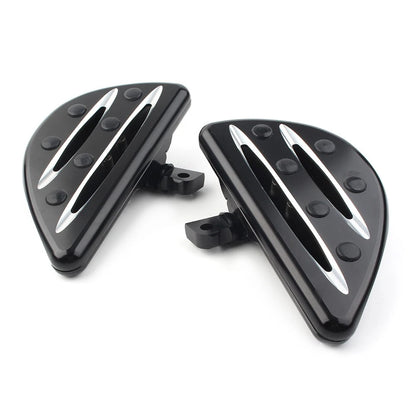 Black Rear Passenger Floorboards Floor Boards Foot Pegs for Harley Electra Glide