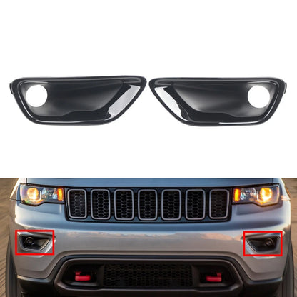 2pcs Front Glossy Fog Light Lamp Cover Bezel For Jeep Grand Cherokee 2017-2021