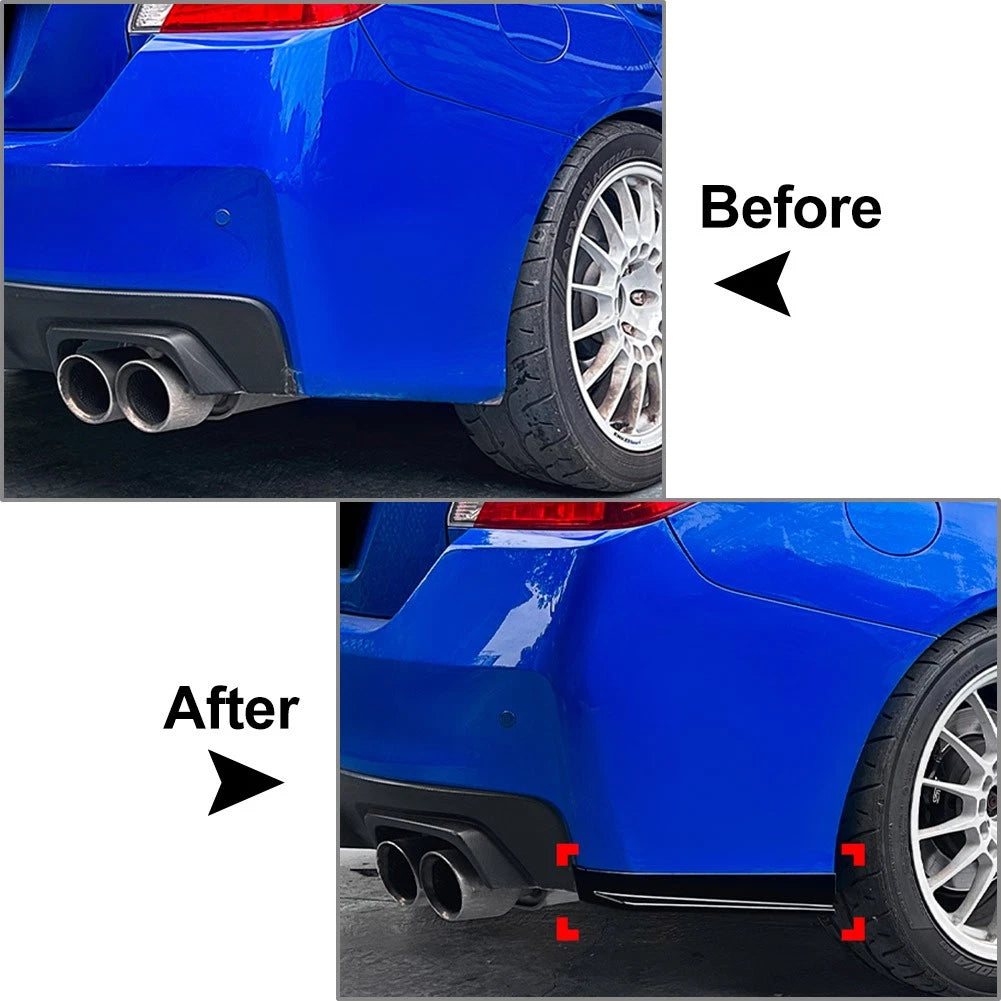 Carbon Fiber Pattern Rear Bumper Side Aprons Spats For Suabru WRX STI VA 2015-21