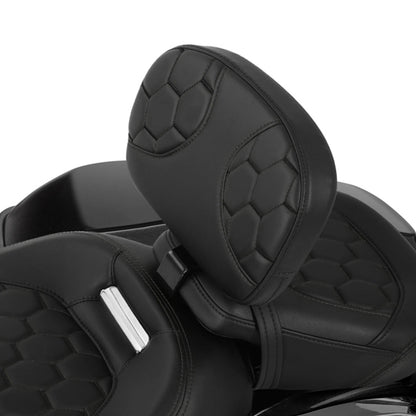 Black Front Rider Driver Backrest Pad Fit For Harley Street Road Glide 09-23 22