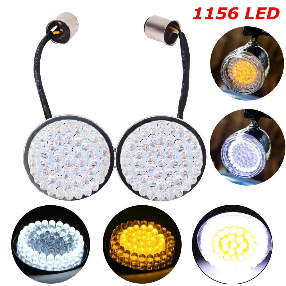 1Pair Turn Signal LED Bullet Style Blinker Indicator Lights Lamp for Harley Dyna