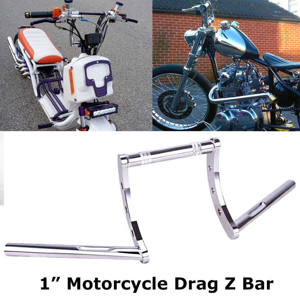 Chrome Drag Handlebar 1" Z Bars For Harley Sportster XL 883 1200 Softail Dyna US