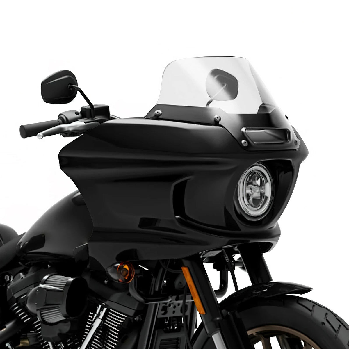Black Headlight Fairing Windshield Bracket For Harley FXLRST LOW RIDER ST 22-25