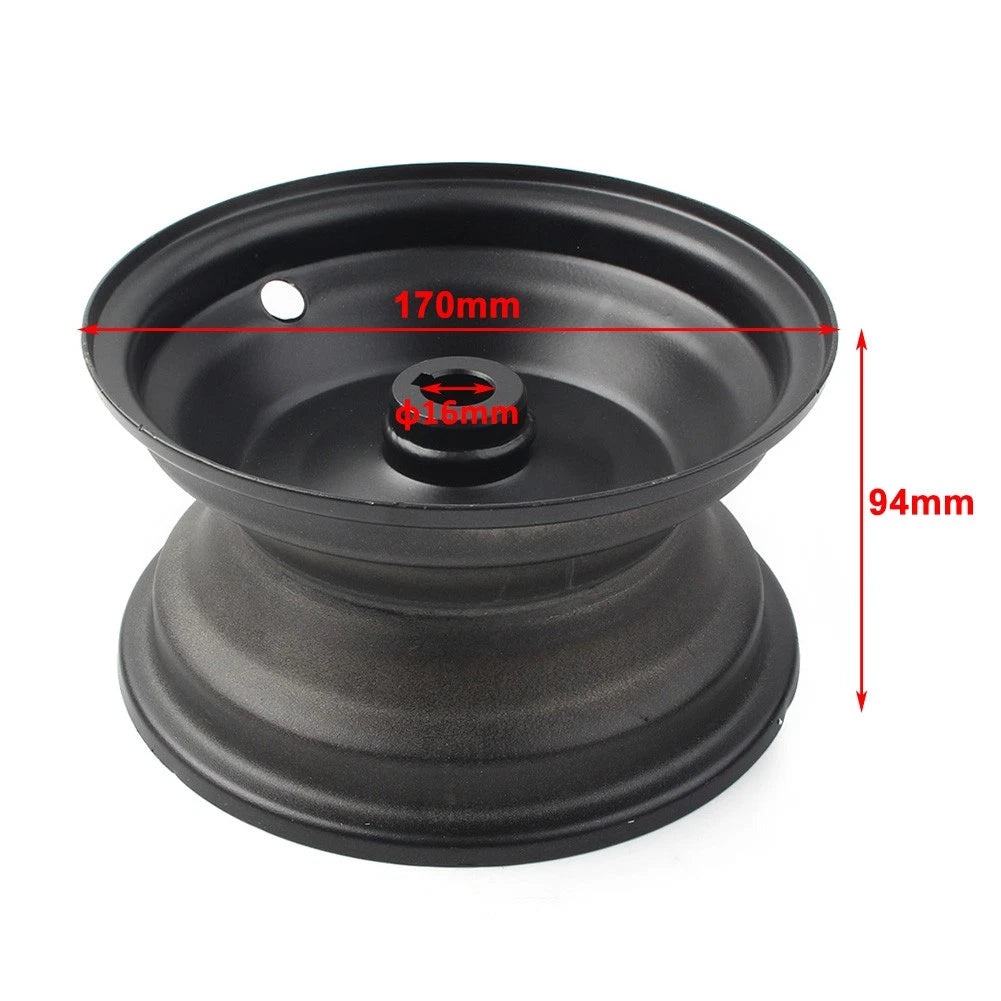 6" 145/70-6 in  Wheel Rim Fit Go Kart Off-Road Dirt Pit Bike Black Motorcycle US