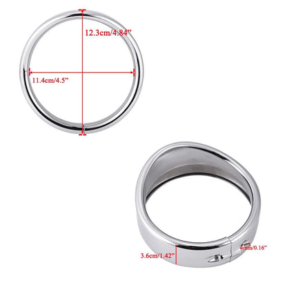 4.5 inch Chrome Auxiliary Lamp Visor Style Passing Lamp Trim Ring For Touring