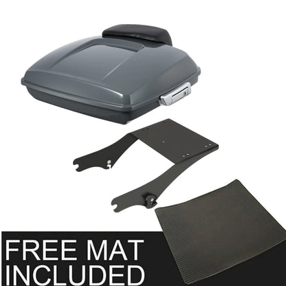 Razor Trunk Backrest Black Rack Fit For Harley Touring Glide 97-08