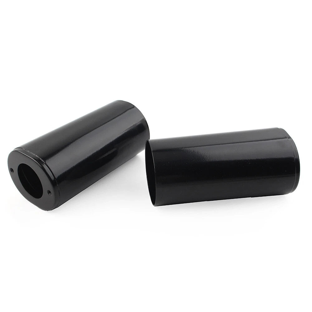 Pair 6.5" Fork Slider Covers Cowbell Black For Harley Touring FL 1984-2012 2013