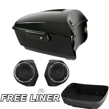 King Trunk &Speakers Fit For Harley Touring Street Road Glide King 2014-Up Black