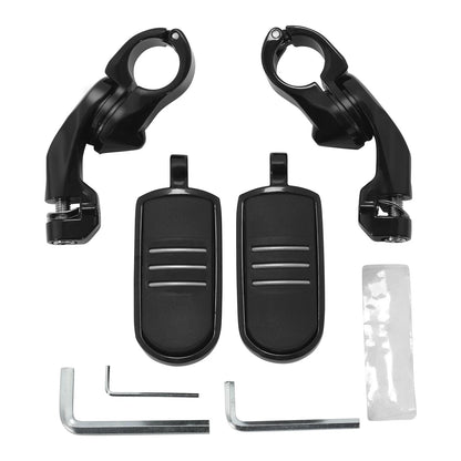 Black Highway Engine Guard Crash Bar FootPegs Fit For Harley Street Glide 09-25