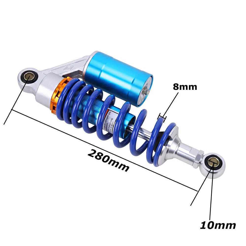 11" 280mm Rear Air Shock Absorber eye to eye Mini Bike Moped Silver and Blue