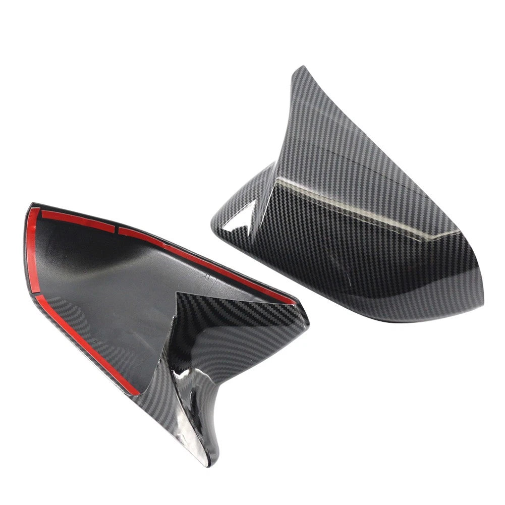Rearview Side Mirror Cover Caps Carbon Fiber Pattern For Ford Mustang 2015-2023