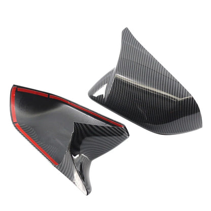 Rearview Side Mirror Cover Caps Carbon Fiber Pattern For Ford Mustang 2015-2023