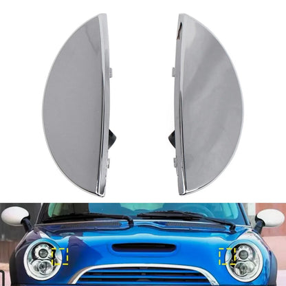 2pcs Chrome Headlight Washer Nozzle Cover For BMW Mini Cooper R50 R52 R53 01-06