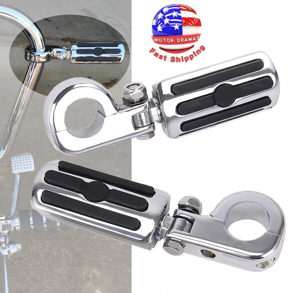 1 1/4" Chrome Engine Guard Mounts Clamps Highway Foot Pegs Footrest For Harley
