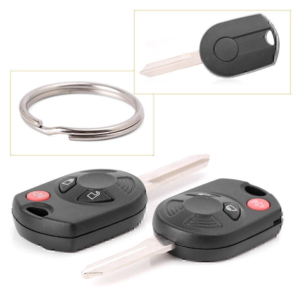 2x Uncut Smart Remote Car Key Fob 3 Button Fit Ford Expedition/Escape/Edge/F-150