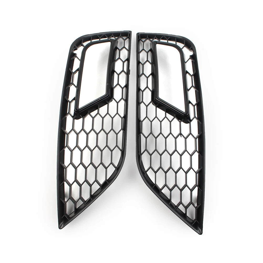 Front Fog Light Honeycomb Hex Mesh Grill Cover For Audi A4 B8.5 2013-2016 Black