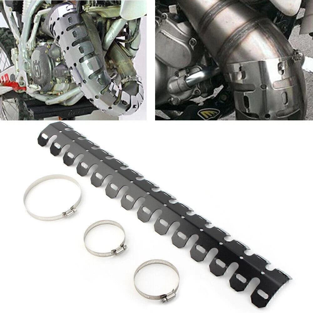Motorcycle Exhaust Muffler Pipe Heat Shield Cover Heel Guard Fit Dirt Bike Black