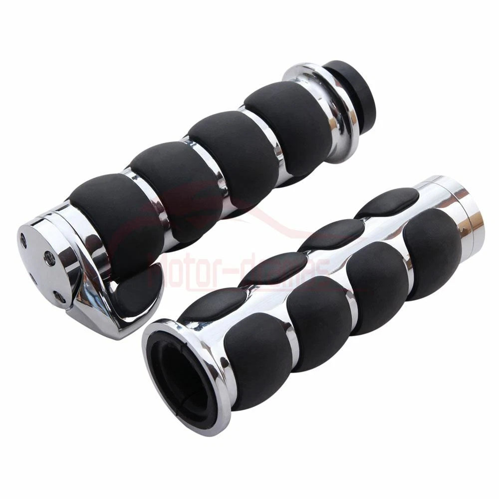 1" Motorcycle Handlebar Hand Grips w/ Throttle For Harley Honda Kawasaki Suzuki